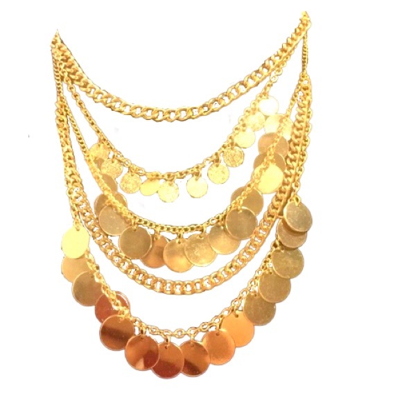 Multi Strand Coin Necklaces - Picture 2 of 2